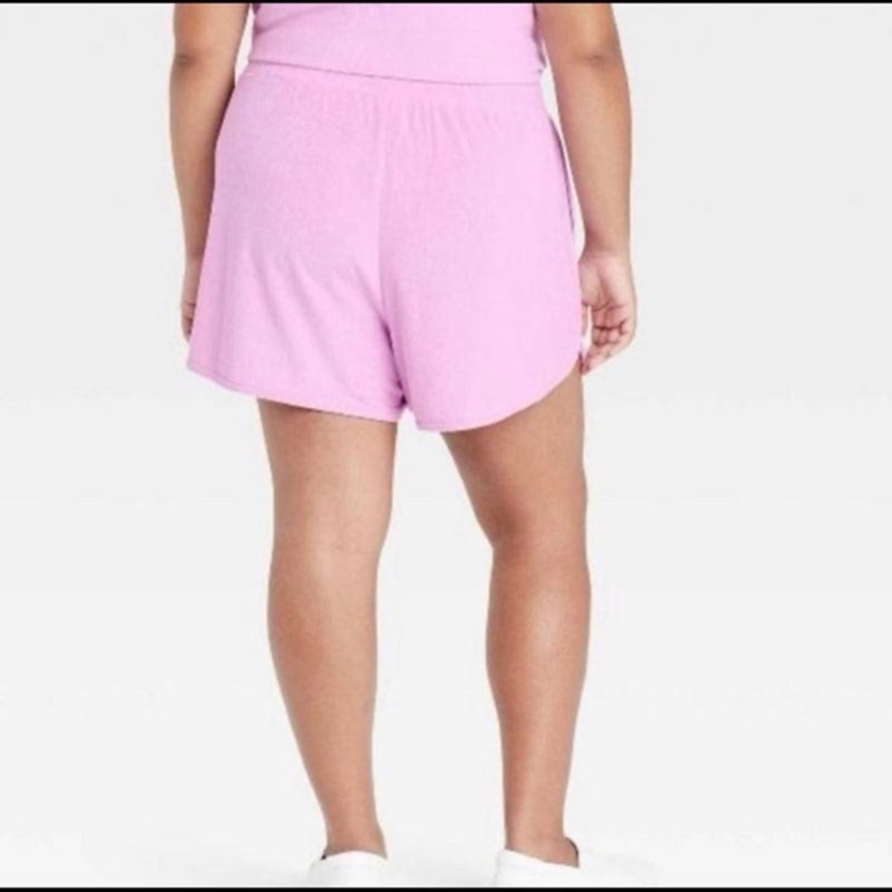 Ava & Viv - Plus Size Loop Terry Athletic Shorts W/ Pockets - lavender - new - Picture 2 of 6